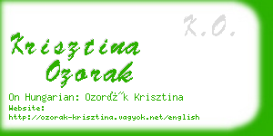 krisztina ozorak business card